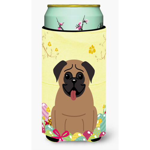 """"Caroline's Treasures Easter Eggs Mops Brown Tall Boy Beverage Insulator Hugger Multicolor""""