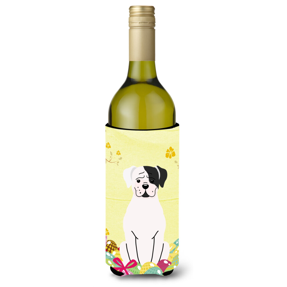 ""Caroline's Treasures BB6114LITERK Paaseieren Witte Boxer Cooper Wijnfles Drankisolator Hugger 750Ml Multicolor""-image