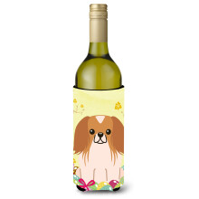 """"Caroline's Treasures BB6103LITERK P?ske Pekingnese R?d Hvidvin Flaske Drik Insulator Hugger 750ml Multicolor""""