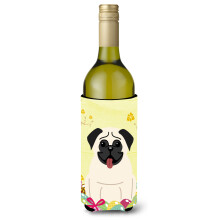 """"Caroline's Treasures BB6004LITERK P?ske?g Pug Cream Vinflaske Drikisolator Hugger 750ml Multicolor""""
