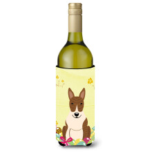""""Carolines Treasures BB6137LITERK Easter Bull Terrier Brindle Vinflaske Drikkevareisolator Hugger 750ml Multicolor""""