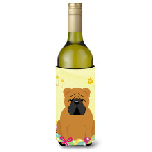 """"Caroline's Treasures BB6122LITERK Paaseieren Engelse Bulldog Rode Wijnfles Drank Isolator Hugger 750ml Veelkleurig""""