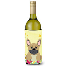 """"Carolines Treasures BB6010LITERK Easter French Bulldog Cream Wine Bottle Beverage Insulator Hugger 750ml Multicolor""""