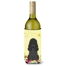 """"Caroline's Treasures BB6071LITERK Paaseieren Poedel Zwarte Wijnfles Drank Isolator Hugger 750ml Veelkleurig""""