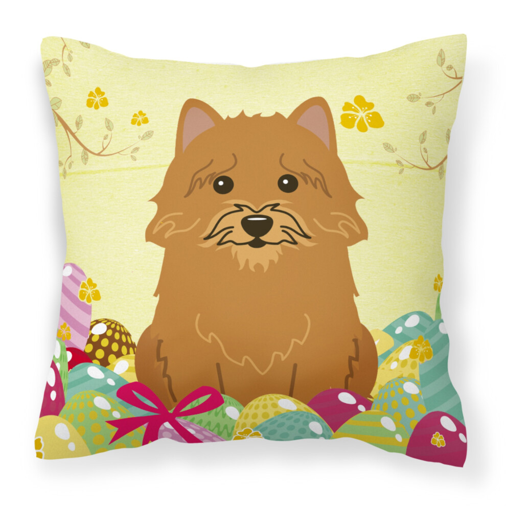 Coussin d   coratif en tissu       Caroline's Treasures BB6020PW1818       Motif    ufs de P   ques Norwich Terrier 45   cm x 45   cm Multicolore