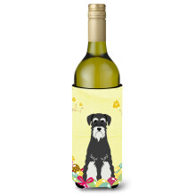 """"Caroline's Treasures BB6033LITERK P?ske Schnauzer Salt Peber Vinflaske Drik Isolator Hugger 750ml Multicolor""""