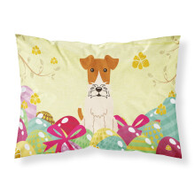 Ostereier-Draht-Foxterrier-Stoff-Standard-Kissenbezug