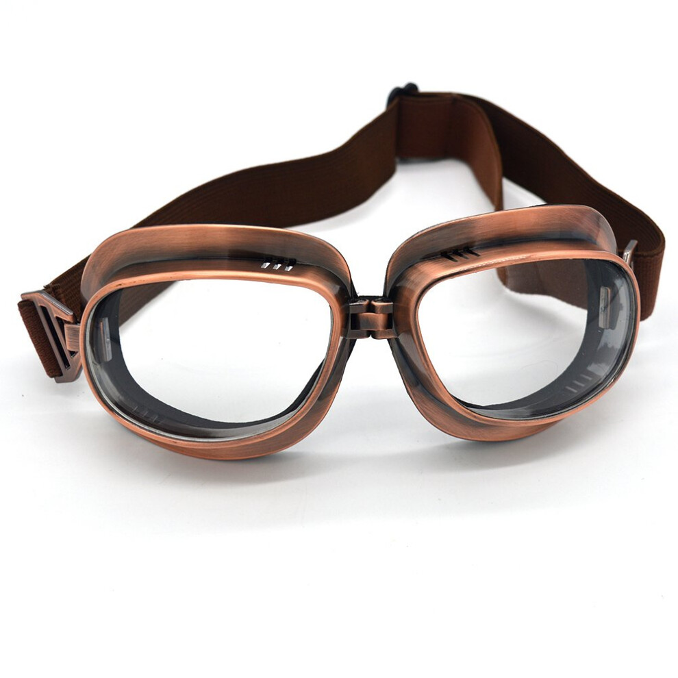 Evomosa Motorcycle Goggles Vintage Pilot Goggles Retro Motocross Goggle Outdoor Eyewear Sports Glasses For Half Helmet 718040166814