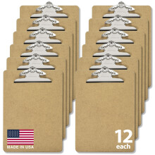 Officemate kierrätyspuuleikepöydät 6 tuuman Clip 12 Pack leikepöydät Letter koko (9 x 12,5 tuumaa) Ruskea (83712)