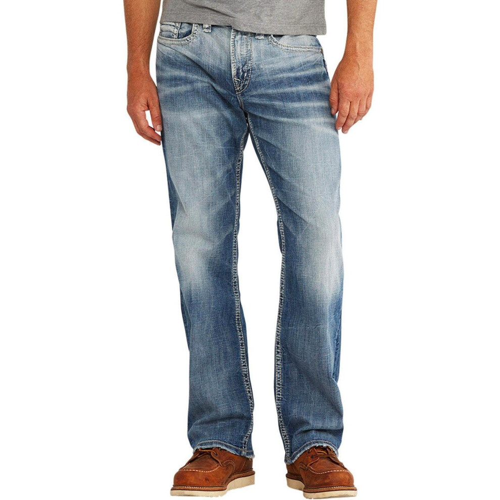 Silver Jeans Co. Craig Jean bootcut coupe facile pour homme Indigo moyen LDS260 31 l x 32 L