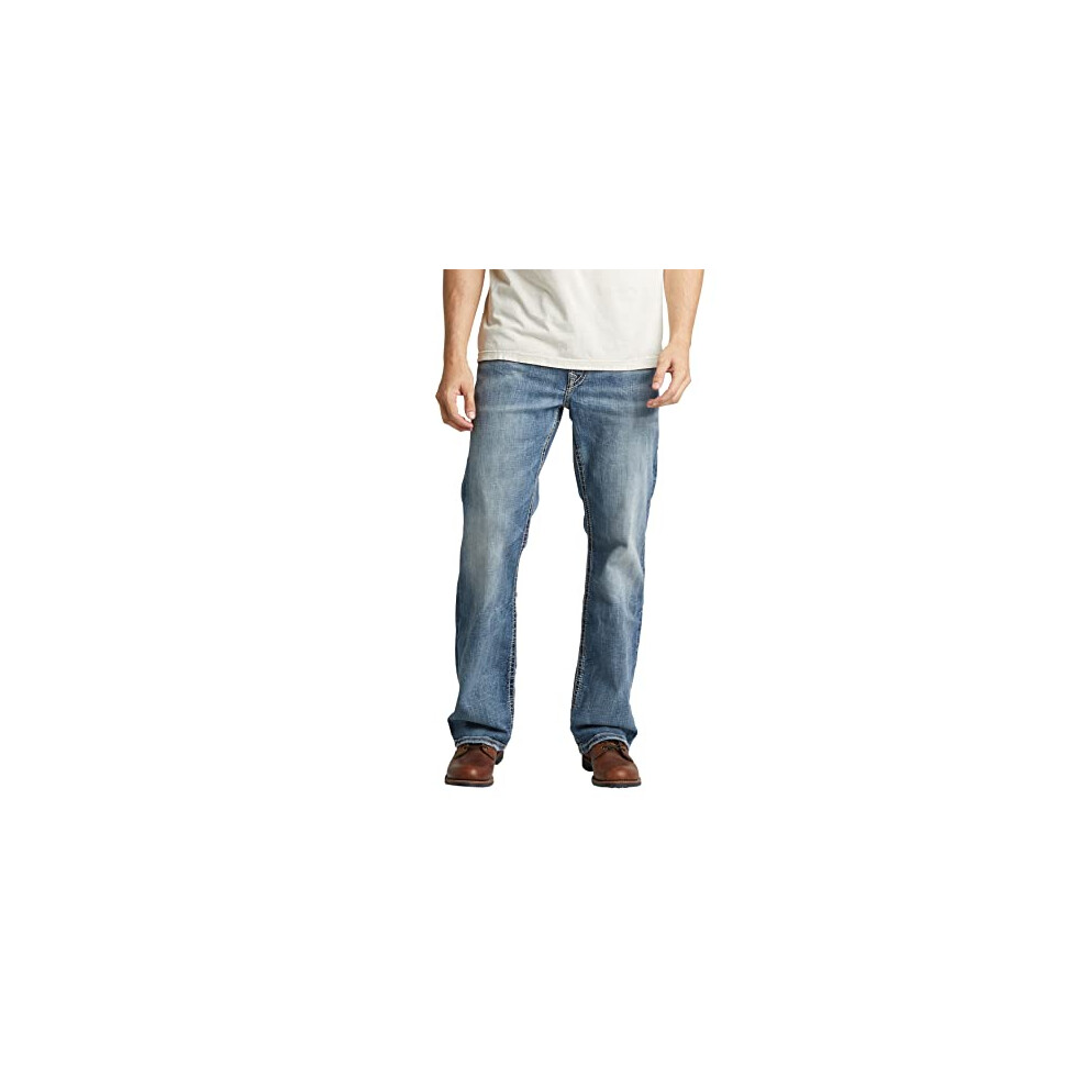 Silver Jeans Co. Craig Jean bootcut coupe facile pour homme, indigo moyen, LDS260, 34 l x 30 L