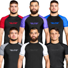 Elite Sports Nov    produkt    tandardn    kompresn    rashguard s kr   tkym ruk   vom MMA Bjj No-Gi Cross Training, velk   , siv