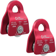 Polea de escalada GM CLIMBING Micro Prusik de 25 kN, 0,47 pulgadas, certificaci?n CE UIAA, paquete de 2, roja