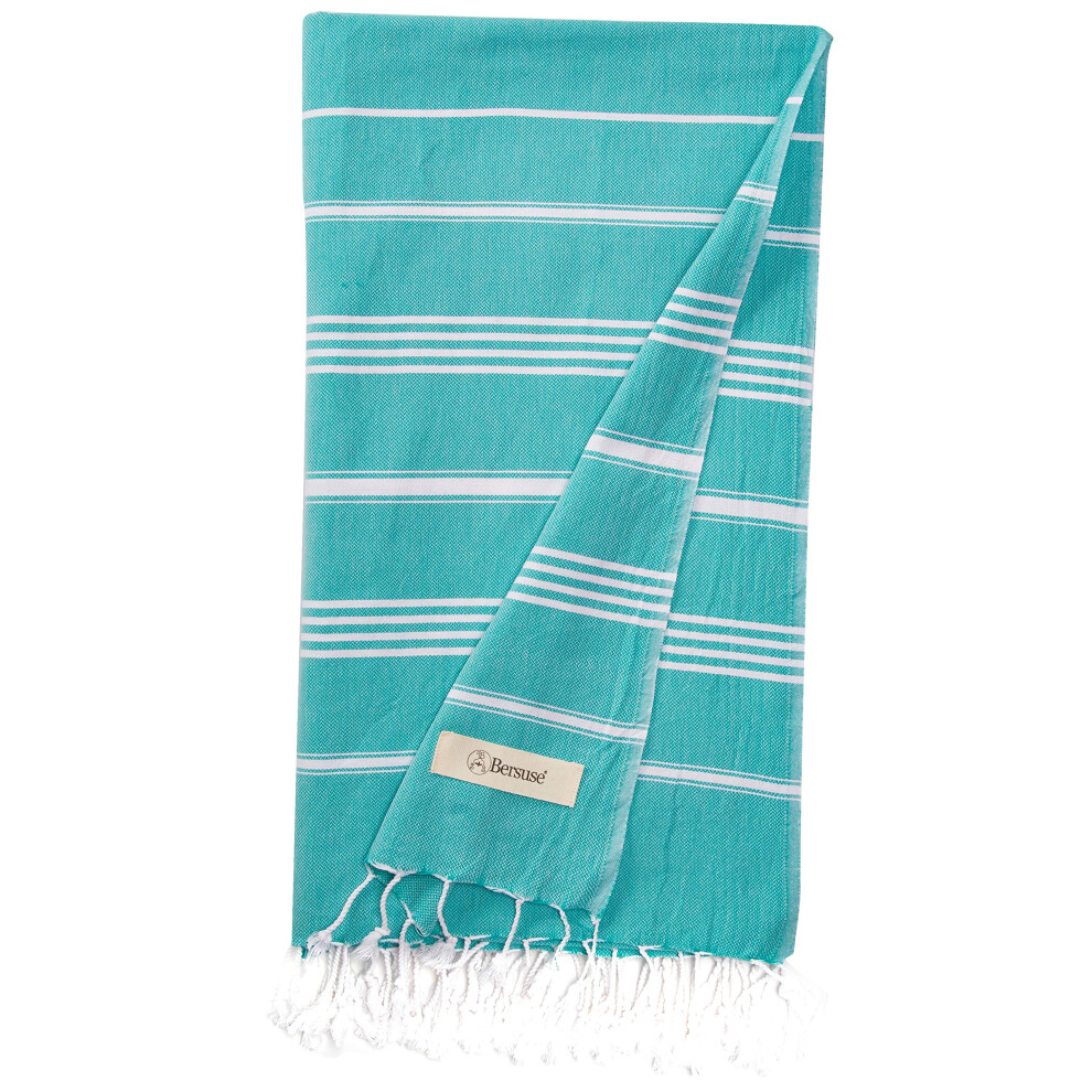 Bersuse 100% Cotone - Anatolia Xxl -Asciugamano Coperta Turco Telo Mare -Verde Menta-image