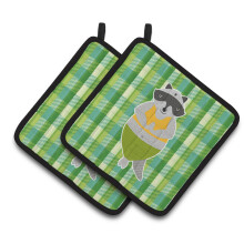 "Caroline's Treasures BB6774PTHD Raccoon Conjunto de Luvas de Forno, 7.5 x 7.5", Multicolor"