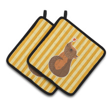 Caroline's Treasures BB6743PTHD Opossum Love Pair of Pot Holders 7.5 x 7.5 Multicolor