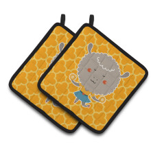 "Caroline's Treasures BB6730PTHD Pot Holders de Ovelhas Cheerleader, 7.5 x 7.5", Multicolor"
