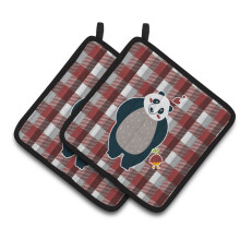 "Caroline's Treasures BB6751PTHD Panda Love Conjunto de Pegas para Panelas, 7.5 x 7.5", Multicolor"