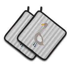 Caroline's Treasures BB6749PTHD Grey Goose Pair of Pot Holders 7.5 x 7.5 Multicolor
