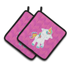 "Caroline's Treasures Porta-Copos Unicórnio Chevron Rosa, 7.5 x 7.5, Multicolor"