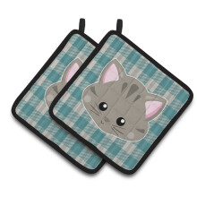 "Caroline's Treasures BB6932PTHD Porta-Panelas em Forma de Gato, 7,5 x 7,5", Multicolorido"