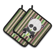 "Caroline's Treasures BB6803PTHD Panela de Bambu Panda, 7.5 x 7.5", Multicolor"