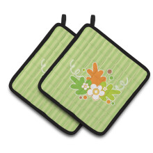 Caroline's Treasures BB6921PTHD Fall Leaves Pair of Pot Holders 7.5 x 7.5 Multicolor