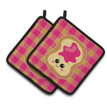 "Caroline's Treasures BB6844PTHD Jelly Toast Par de Suportes para Panelas, 7.5 x 7.5", Multicolorido"
