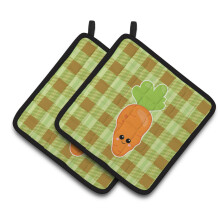 "Caroline's Treasures BB6891PTHD Carol a Cenoura - Par de Pegadores, 7.5 x 7.5", Multicolor"
