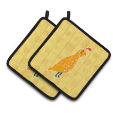 "Caroline's Treasures BB6739PTHD Pato em Polka Dots - Par de Pegas, 7.5 x 7.5", Multicolor"
