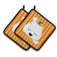 """"Caroline's Treasures BB6968PTHD Halloween Pompoen Mummie Paar Pannenlappen 7,5 x 7,5"""""""" Veelkleurig""""