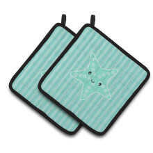 Caroline's Treasures BB7127PTHD Starfish Pair of Pot Holders 7.5 x 7.5 Multicolor