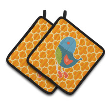 Caroline's Treasures BB6776PTHD Bird Pair of Pot Holders  7.5 x 7.5  Multicolor