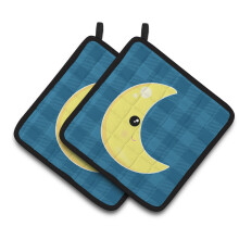Caroline's Treasures BB7156PTHD Weather Moon Face Pair of Pot Holders 7.5 x 7.5 Multicolor