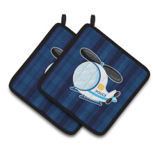 Caroline's Treasures BB7008PTHD Police Helicopter Pair of Pot Holders 7.5 x 7.5 Multicolor