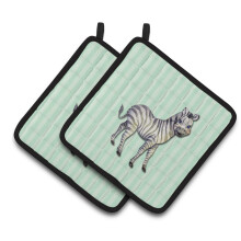 Caroline's Treasures BB7143PTHD Zebra Pair of Pot Holders  7.5 x 7.5  Multicolor