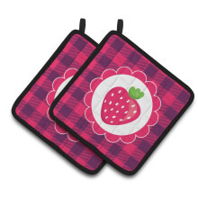 Caroline's Treasures BB7105PTHD Stawberry Pair of Pot Holders 7.5 x 7.5 Multicolor