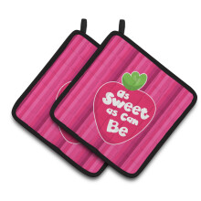 Caroline's Treasures BB7106PTHD Stawberry As Sweet as Can Be Pair of Pot Holders 7.5 x 7.5 Multicolor