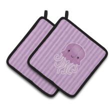 Caroline's Treasures BB7122PTHD Jellyfish Pair of Pot Holders 7.5 x 7.5 Multicolor