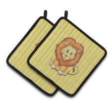 Caroline's Treasures BB7146PTHD Lion Pair of Pot Holders  7.5 x 7.5  Multicolor