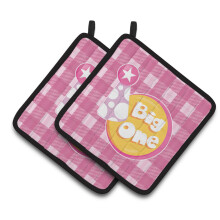 Caroline's Treasures BB6830PTHD Girl Big One Pair of Pot Holders 7.5 x 7.5 Multicolor