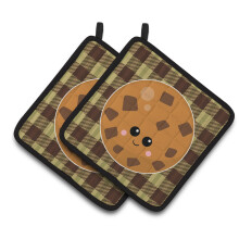 Caroline's Treasures BB7046PTHD Cookie Face Pair of Pot Holders 7.5 x 7.5 Multicolor