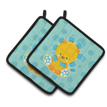 "Caroline's Treasures Par de Protetores de Panelas Leão, 7,5 x 7,5, Multicolorido"