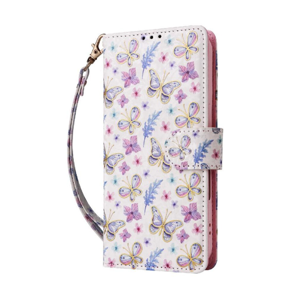 (Ohter) Wallet Phone Case For Samsung Galaxy A56 Rfid Blocking Magnetic Closure 1 Bill Compartment Painted Flower 3 Card Slots 764490319676