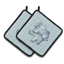 Caroline's Treasures BB7145PTHD Elephant Pair of Pot Holders 7.5 x 7.5 Multicolor