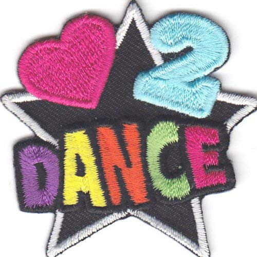DKAORU """"LOVE (HEART) 2 DANCE"""" PATCH - Iron On Brodered Patch/Dancing Dancer