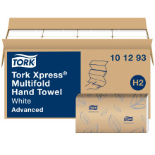 Tork Xpress Soft Multifold Hand Towel White with Grey Leaf Print  Absorbent  189 Towels Per Pack  16 Packs  Fits H2 Towel Dispensers