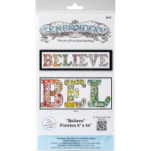 Design Works Crafts 4041 Zenbroidery Believe Bastelset, 6 x 24, verschiedene