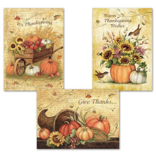 Huidige oogst Thanksgiving-wenskaartenset - Thema-vakantiekaart Vari?eit-voordeelpakket Set van 6 grote 5 x 7-inch kaarten Assortiment van 3 unieke o