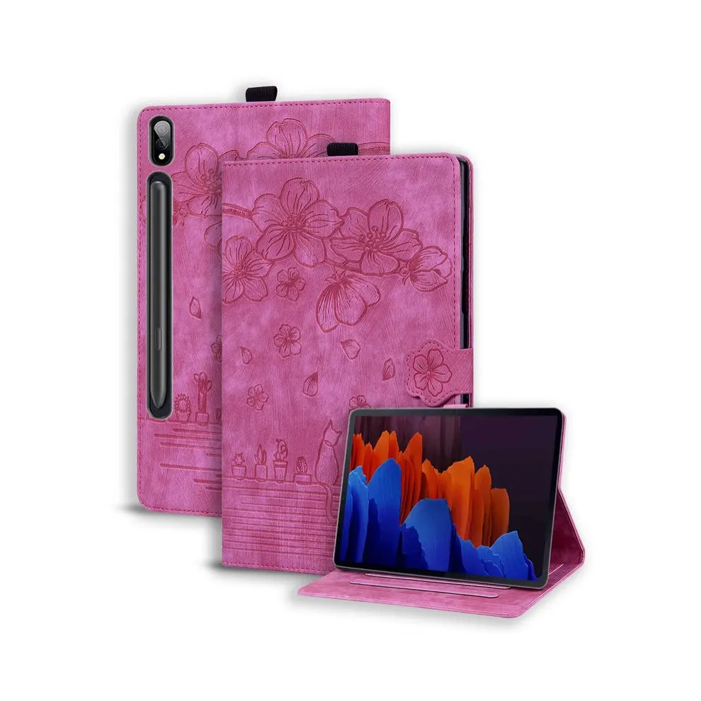 (Rose S8 Sm-X700 Sm-X706) Embossed Funda For Samsung Galaxy Tab S9 Fe S8 S7 Red 976662531766